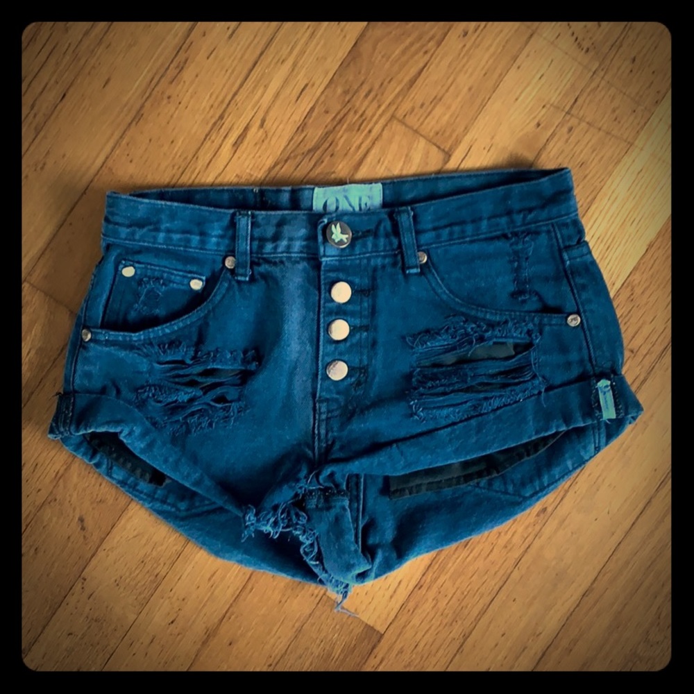 Bandits black cut off denim.